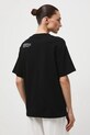 T-shirt bawełniany damski z kolekcji Science – Words of Wisdom czarny RW25-TSD351
