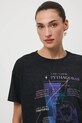 T-shirt bawełniany damski z kolekcji Science – Words of Wisdom RW25-TSD356 szary