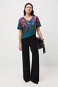 T-shirt bawełniany damski z elastanem z kolekcji Tajemniczy Świat Medicine RW25-TSD551 turkusowy RW25