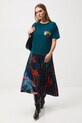 T-shirt bawełniany damski z kolekcji Tajemniczy Świat Medicine RW25-TSD555 turkusowy RW25