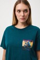 T-shirt bawełniany damski z kolekcji Tajemniczy Świat Medicine RW25-TSD555 turkusowy
