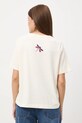 Odzież T-shirt bawełniany damski z elastanem z aplikacją RW25-TSD600 beżowy