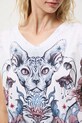 T-shirt bawełniany damski wzorzysty RW25-TSD702