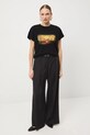 T-shirt bawełniany damski z kolekcji Narodowy Instytut Fryderyka Chopina x Medicine RW25-TSD756 czarny RW25