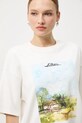 T-shirt bawełniany damski z kolekcji Narodowy Instytut Fryderyka Chopina x Medicine RW25-TSD757 beżowy RW25
