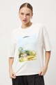 T-shirt bawełniany damski z kolekcji Narodowy Instytut Fryderyka Chopina x Medicine RW25-TSD757 beżowy