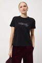 T-shirt bawełniany damski z ozdobnym haftem RW25-TSD759 czarny RW25
