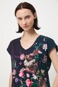 T-shirt bawełniany damski wzorzysty multicolor RW25-TSD901