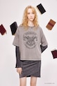 T-shirt bawełniany damski z kolekcji Harry Potter RW25-TSDB50 szary RW25