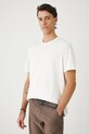T-shirt bawełniany męski z elastanem gładki beżowy RW25.TSM010