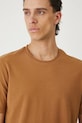 T-shirt bawełniany męski z elastanem gładki brązowy RW25.TSM010