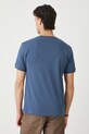 Odzież T-shirt bawełniany męski z dzianiny strukturalnej z elastanem RW25-TSM013 niebieski