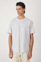 T-shirt bawełniany męski w pasy RW25.TSM014 beżowy RW25