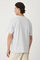 Odzież T-shirt bawełniany męski w pasy RW25.TSM014 beżowy