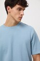 T-shirt męski z fakturą niebieski RW25-TSM040