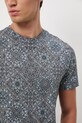 T-shirt bawełniany męski wzorzysty RW25-TSM071 turkusowy
