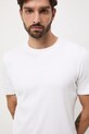 T-shirt bawełniany męski z fakturą beżowy RW25-TSM072