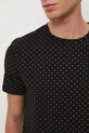 T-shirt bawełniany męski z elastanem z drobnym wzorem RW25-TSM074 czarny