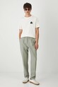 T-shirt bawełniany męski z ozdobną aplikacją RW25.TSM208 beżowy RW25