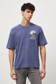 T-shirt bawełniany męski z elastanem z nadrukiem bordowy RW25-TSM310