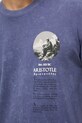 T-shirt bawełniany męski z elastanem z nadrukiem RW25-TSM310 bordowy