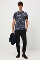 T-shirt bawełniany męski wzorzysty RW25-TSM312 granatowy RW25