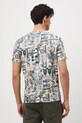 T-shirt bawełniany męski wzorzysty RW25-TSM312 beżowy