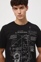 T-shirt bawełniany męski z kolekcji Science – Words of Wisdom RW25-TSM358 czarny
