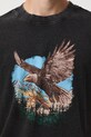 T-shirt bawełniany męski z nadrukiem RW25-TSM411 czarny