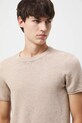 T-shirt męski melanżowy beżowy RW25-TSM508