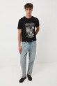 T-shirt bawełniany męski z nadrukiem RW25-TSM603 czarny RW25