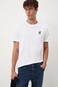 T-shirt bawełniany męski z ozdobnym haftem RW25-TSM605 biały RW25