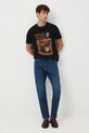 T-shirt bawełniany męski z nadrukiem RW25-TSM608 czarny RW25