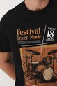 T-shirt bawełniany męski z nadrukiem RW25-TSM608 czarny