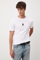 T-shirt bawełniany męski z elastanem z kolekcji Narodowy Instytut Fryderyka Chopina x Medicine RW25-TSM709 biały