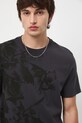 T-shirt bawełniany męski wzorzysty szary RW25-TSM712