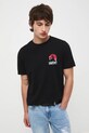 Odzież T-shirt bawełniany męski z nadrukami RW25-TSM715 czarny