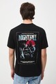 T-shirt bawełniany męski z nadrukami czarny RW25-TSM715