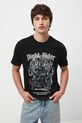 T-shirt bawełniany męski z nadrukiem RW25-TSM717 czarny RW25