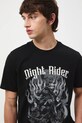 T-shirt bawełniany męski z nadrukiem czarny RW25-TSM717