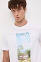 T-shirt bawełniany męski z kolekcji Narodowy Instytut Fryderyka Chopina x Medicine RW25-TSM753 biały