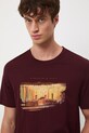 T-shirt bawełniany męski z kolekcji Narodowy Instytut Fryderyka Chopina x Medicine RW25-TSM754 bordowy RW25