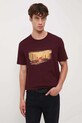 T-shirt bawełniany męski z kolekcji Narodowy Instytut Fryderyka Chopina x Medicine RW25-TSM754 bordowy