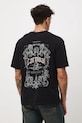 T-shirt bawełniany męski z nadrukiem szary RW25-TSMA11