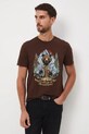 Medicine t-shirt bawełniany brązowy RW25-TSMA34