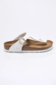 Birkenstock slapi Gizeh imitatie de piele lacuita alb 1005299