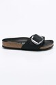 Birkenstock papuci din nubuc Madrid Big Buckle 1006523 negru AA00
