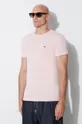 rózsaszín Lacoste pamut póló