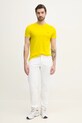 Памучна тениска Lacoste TH6709 жълт SS25