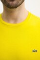 Памучна тениска Lacoste TH6709 жълт